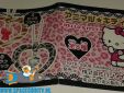 Hello Kitty sleutelhanger giraffeprint met zilveren Hello Kitty