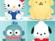Sanrio characters sitting plush badge Hangyodon space oddity amsterdam