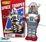 amsterdam-retro-blik-speelgoed-te koop-nederland-Robot Space Trooper (silver) met wind-up functie 26 cm