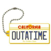 Back to the future rubber mascot keychain van License Plate