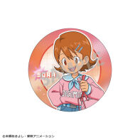 Digimon Adventure metallic badge / button met een afbeelding van Sora