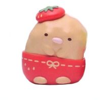 Sumikko Gurashi strawberry outfit soft vinyl figure Tonkatsu
