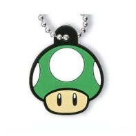 Super Mario rubber mascot keychain 1UP mushroom