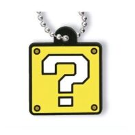 Super Mario rubber mascot keychain Question Mark
