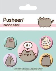 Pusheen badge pack Hi