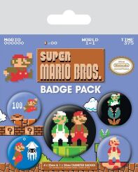 Super Mario Bros badge pack