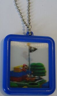 Super Mario 3D Land sleutelhanger nummer 6 donkerblauwe rand