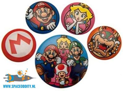 Super Mario badge pack 5 stuks