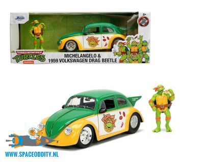 amsterdam-retro-merch-speelgoed-te koop-TMNT Michelangelo & 1959 Volkswagen Drag Beetle