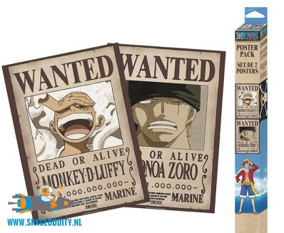 One Piece chibi poster set Wanted Monkey D. Luffy & Zoro