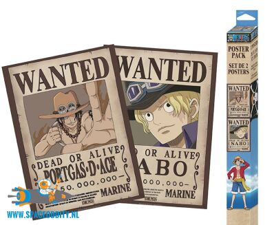 One Piece chibi poster set Wanted Portgas & Sabo