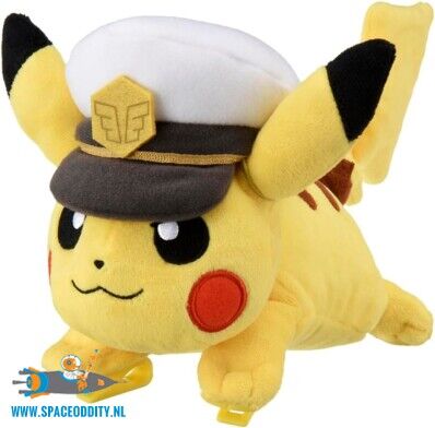 Pokemon pluche Captain Pikachu shoulder clip-on