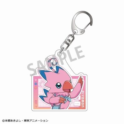 Digimon Adventure sleutelhanger acryl met een afbeelding van Piyomon