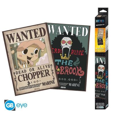 One Piece chibi poster set Wanted Brook & Chopper