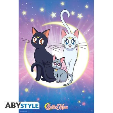 anime-geek-nerd-winkel-te-koop-Sailor Moon poster; Luna, Artemis & Diana