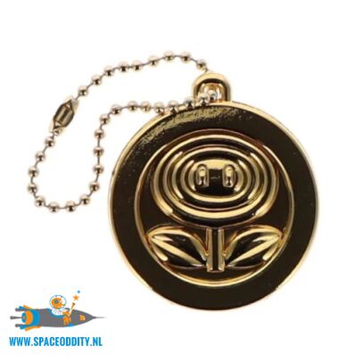 Super Mario coin metal keychain Fire Flower