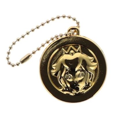 Super Mario coin metal keychain Peach