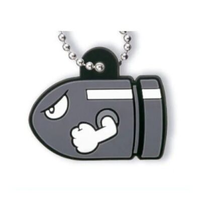 Super Mario rubber mascot keychain Bullet Bill