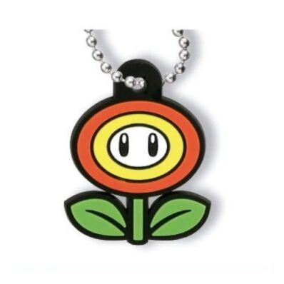 Super Mario rubber mascot keychain Fire Flower