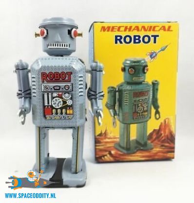 amsterdam-toy-store-tin -retro-toys-Mechanical Robot met wind-up functie (ms416)