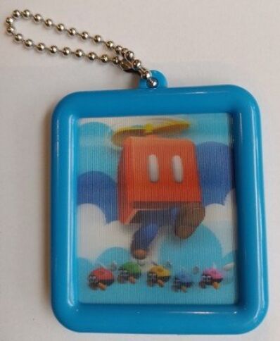 Super Mario 3D Land sleutelhanger nummer 5 lichtblauwe rand