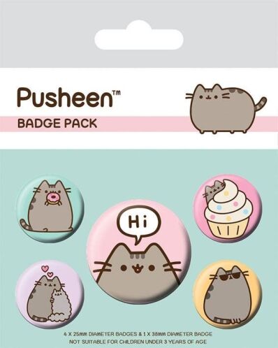 Pusheen badge pack Hi