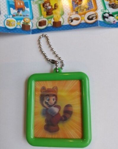 Super Mario 3D Land sleutelhanger nummer 4 groene rand