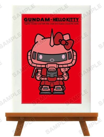 Gundam x Hello Kitty trading mini art frame MS-06S Zaku II
