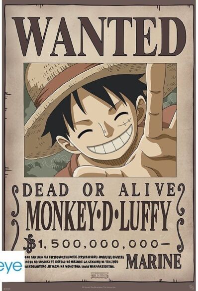 One Piece poster Wanted Luffy