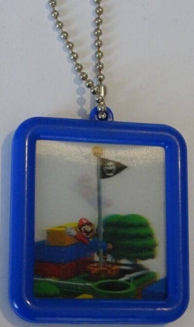 Super Mario 3D Land sleutelhanger nummer 6 donkerblauwe rand