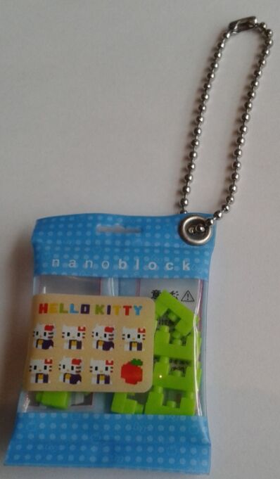 Hello Kitty keychain Nanoblock blauw